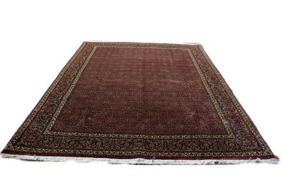 Perser Teppich Orient 255x332 cm 100% Wolle mit Seidenanteil Handgeknüpft rot