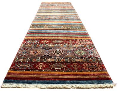 Teppich Orient Läufer Ziegler Khorjin 81x312 cm 100% Wolle Handgeknüpft rot