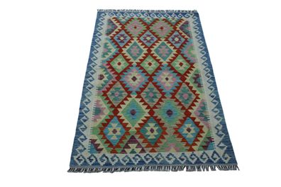 Teppich Afghan Kelim Maimana Handgewebt 100% Wolle 130x195 cm Flachgewebe Carpet