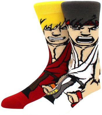 Capcon Socken Street Fighter Motivsocken Ryu und Ken Fighters Cartoon Motiv-Socken