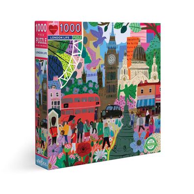 EEBOO Quadratisches Puzzle London Leben 1000 Teile