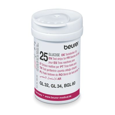 Beurer Teststreifen GL 32/34/ & BGL 60 für Blutzuckermessgeräte | Packung (50 Stück)