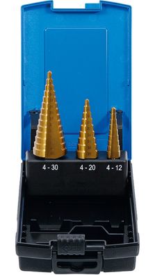 Stufenbohrer-Satz | titannitriert | Ø 4 - 30 mm | 3-tlg.