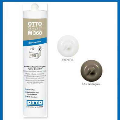 Otto Chemie Ottoseal 1K-Hybrid-Dichtstoff M360 Polymer RAL-Montage übert...