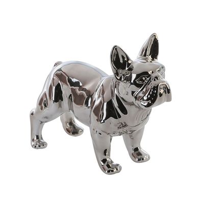 Casablanca Figur, Hund, "Bulli", Bulldogge, Keramik, silberfarben, , B. 35 cm, H. ...