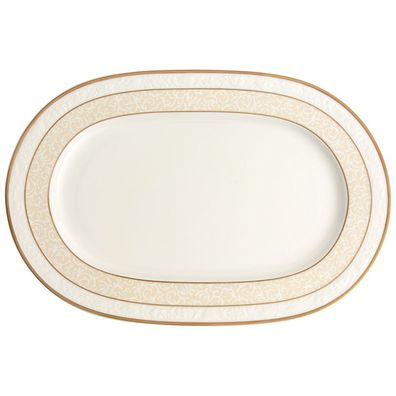Villeroy & Boch Vorteilset 4 Stück Ivoire Platte oval Premium Bone Porcelain beige...