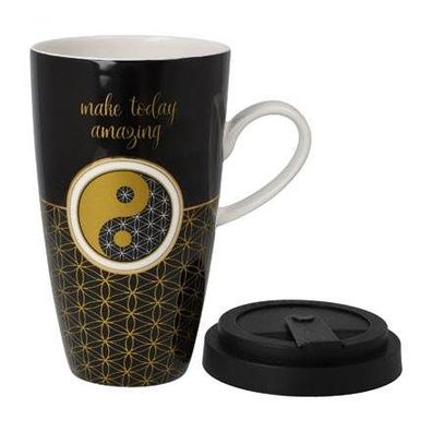 Goebel Lotus Mug To Go - Yin Yang Schwarz 23500651