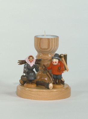 Teelichthalter Holzsammler bunt Höhe= 11cm NEU Weihnachten Kerzenschmuck Tisch