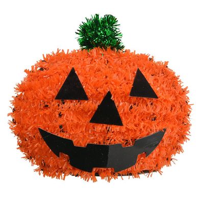 Clayre & Eef Halloween-Dekoration Kürbis Ø 13 cm Orange Kunststoff (Gr. Ø 13x6 cm)
