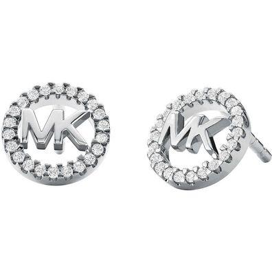 Silver stud earrings with zircons MKC1247AN040