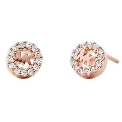 Glittering silver earrings with zircons MKC1033AN791