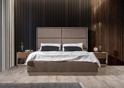 Luxus Schlafzimmer Set Elegant Bett und 2x Nachttische Modernes Design