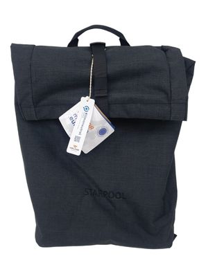 Rucksack Backpack Grau Anthrazit, Halfar, mit Werbeaufdruck Starpool, Rolltop