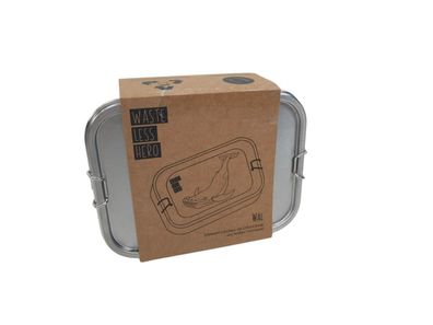 Wastelesshero Edelstahl Lunchbox Walmotiv auslaufsicher 1200 ml - 19 x 15 x 6 cm