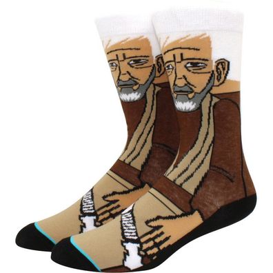 Obi Wan Kenobi 360° Socken - Star Wars Cartoon Heroes Lustige Jedi Motiv-Socken