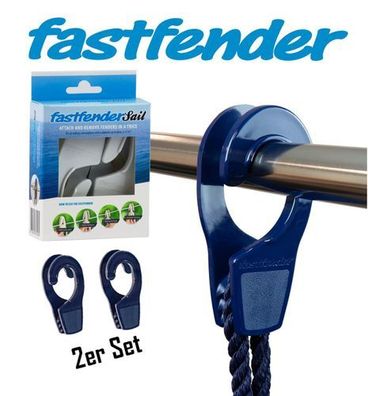 Fenderhalter für Fender Fastfender Doppelpack für Reling max. 32mm Ø Fenderseil