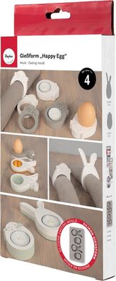 Silikongießform Happy Egg, 4 Formen