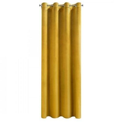 Vorhang Gardine mit Ösen Verdunklungsgardinen gelb 140x250 cm Dekoration Deko Modern