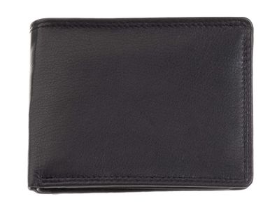 JS 8 Karten Scheinentasche, Geldbörse aus Leder - Farbe: schwarz