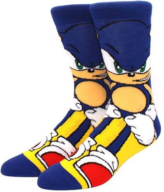 Blaue Sonic Socken in 3/4-Länge - Sonic the Hedgehog Charakter Lustige Motiv-Socken