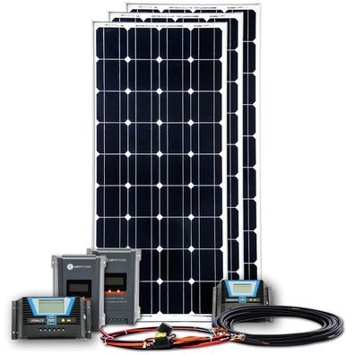 450W Solar Inselanlage Bausatz (3x150W) Batterie/ Laderegler/ Spannungswandler