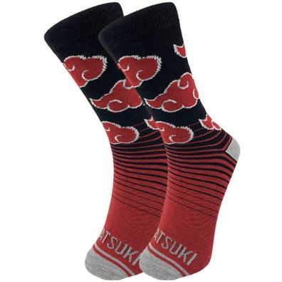 Akatshuki Manga Socken in 3/4-Länge - Naruto Shippuden Charakter Lustige Motiv-Socken