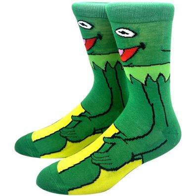 Kermit 360° Socken - Muppet Show Cartoon Lustige Motiv-Socken in 3/4-Länge