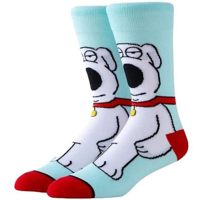 Brian The Dog 360° Socken - Family Guy Cartoon Lustige Motiv-Socken in 3/4-Länge