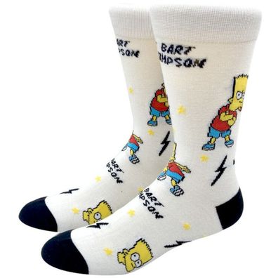 The Simpsons 360° Socken - Bart Simpson Cartoon Lustige Motiv-Socken in 3/4-Länge