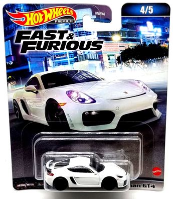 Hot Wheels Premium Auto Fast & Furious car Porsche 7 18 Cayman GT4 4/5