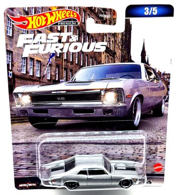 Hot Wheels Premium Auto Fast & Furious car 1970 Chevrolet Nova SS 3/5