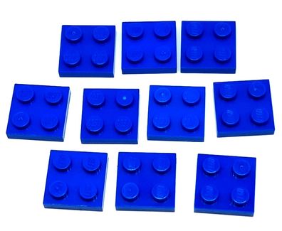 LEGO Nr.302223 Basic 2x2 Platte blau / 10 Stück