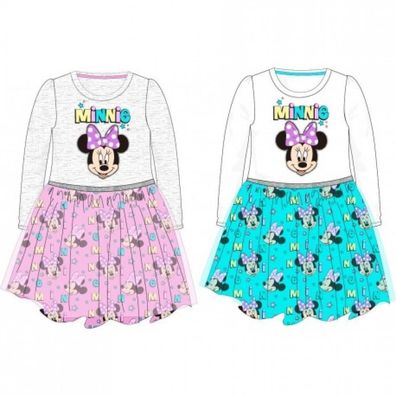Minnie Mouse Kleid grau/ pink oder weiß/ turkis - Größe: 122 Farbe: weiß ...