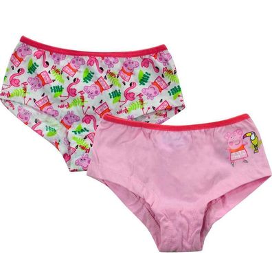 2er Pack Peppa Pig Unterhosen Mädchen pink/ weiß - Größe: 122/128