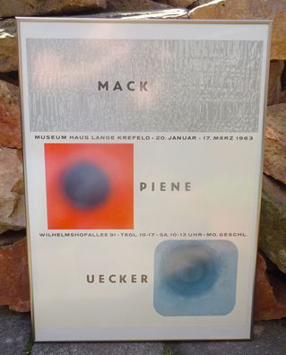 Kunst - Gruppe Zero - Mack Piene Uecker - Plakat Ausstellung Haus Lange Krefeld 1963