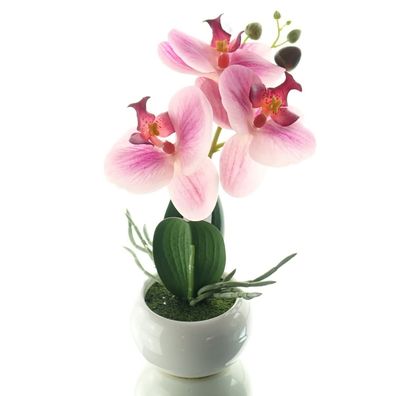 GASPER Orchidee Lila im runden Topf 23 cm - Kunstblumen