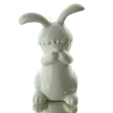 Riffelmacher Lustiger Hase "Nichts sagen" Weiß 12,2 cm - Porzellan