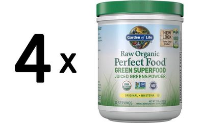 4 x Perfect Food RAW Organic Green Super Food, Original - 209g