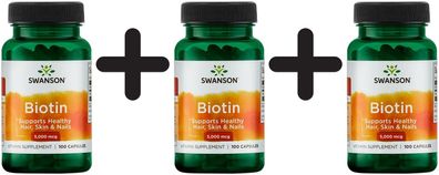 3 x Biotin, 5mg - 100 caps