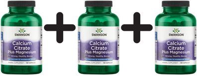 3 x Calcium Citrate Plus Magnesium - 150 caps