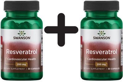 2 x Resveratrol, 250mg - 30 caps