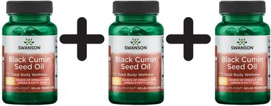 3 x Black Cumin Seed Oil, 500mg - 60 liquid vcaps