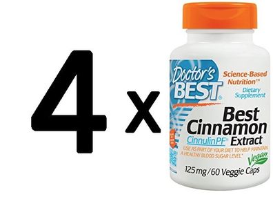 4 x Best Cinnamon Extract - 60 veggie caps