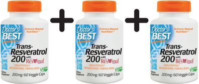 3 x Best Trans-Resveratrol, 200mg - 60 vcaps