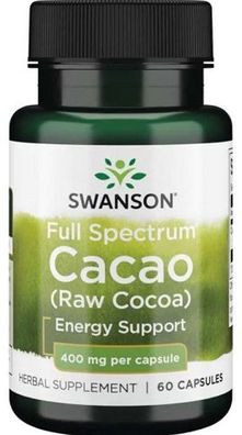 Full Spectrum Cacao (Raw Cocoa), 400mg - 60 caps