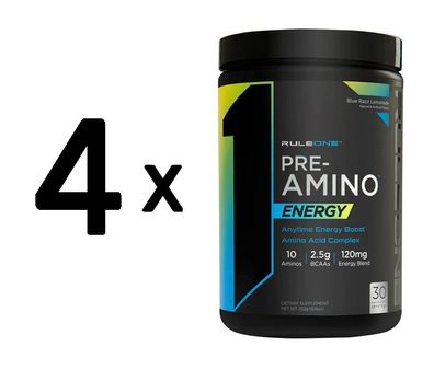 4 x Pre-Amino Energy, Blue Razz Lemonade - 252g
