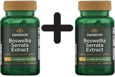 2 x 5-Loxin Boswellia Serrata Extract, 125mg - 60 vcaps
