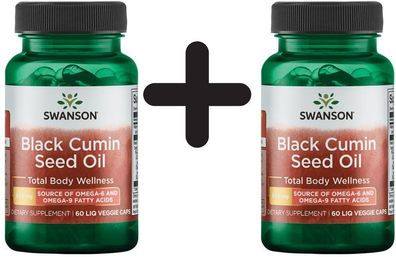 2 x Black Cumin Seed Oil, 500mg - 60 liquid vcaps