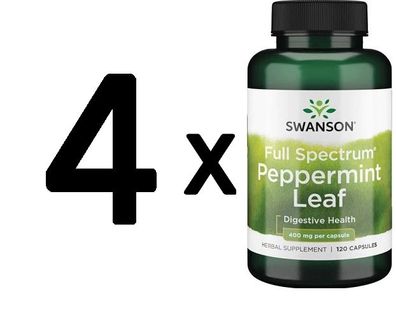 4 x Full Spectrum Peppermint Leaf, 400mg - 120 caps