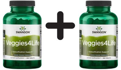 2 x Green Foods, Veggies4Life - 300 tabs